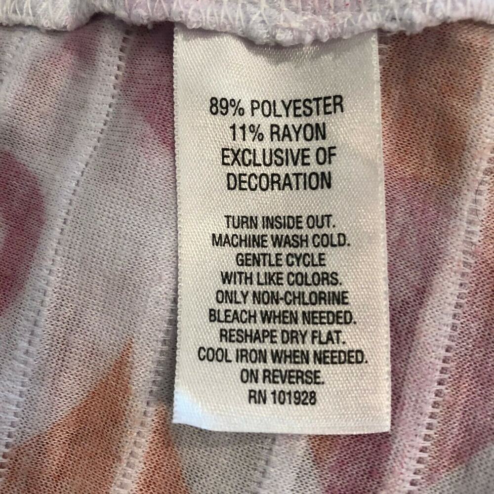 JM Collection Womens Tee Shirt XL White Pink Coral Print Short Sleeve - Picture 4 of 4